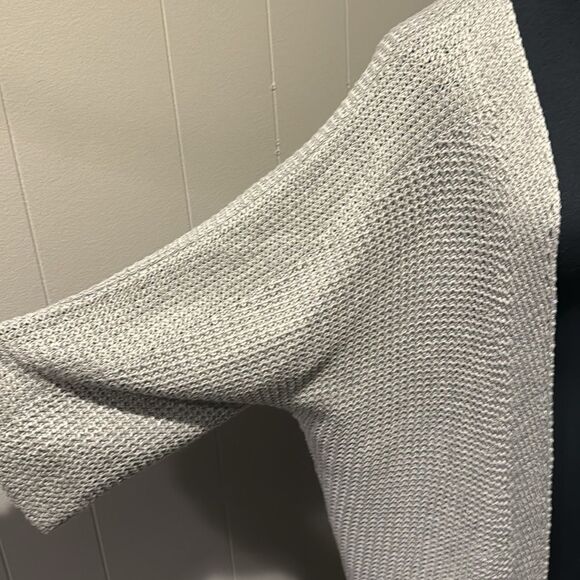 Max Studio light gray lightweight long knit open front dolman sleeve cardigan XS - Picture 2 of 7